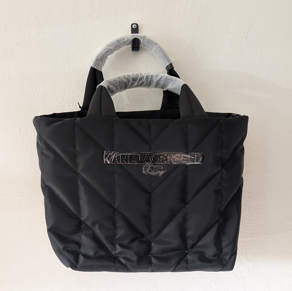 Karl Lagerfeld Black Quilted Tote - Picture 1 of 5